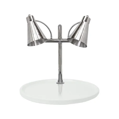 Buffet Enhancements - 010HFD-WG24RD - 24" Flex Dual Carving Station - White Granite Chefstone Round Base