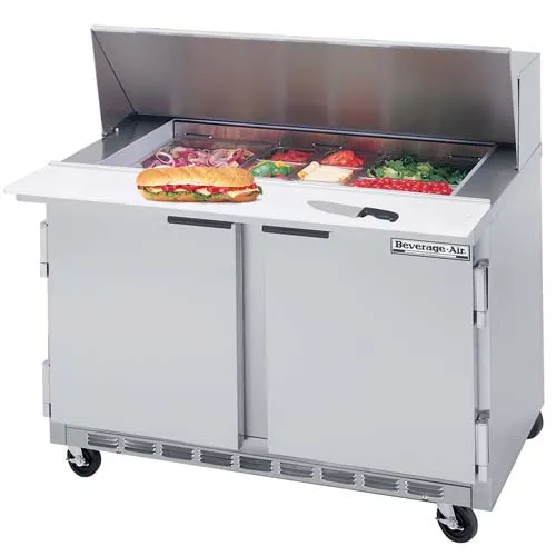 Beverage Air - SPE48-18M - Sandwich Prep Table - Front Breathing Mega-Top - 48"