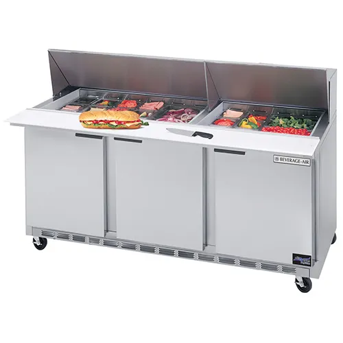 Beverage Air - SPE72-30M - Sandwich Prep Table - Front Breathing Mega-Top - 72"