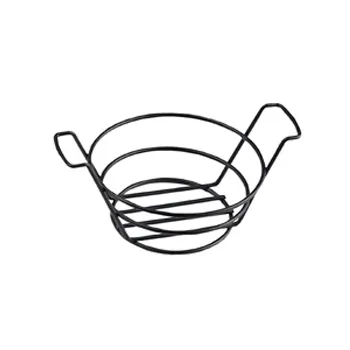 GET Enterprises - 4-33784 - 7 x 3" Round Black Powder-coated Bread Basket