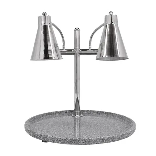 Buffet Enhancements - 010HFD-GG24RD - 24" Flex Dual Carving Station - Grey Granite Chefstone Round Base