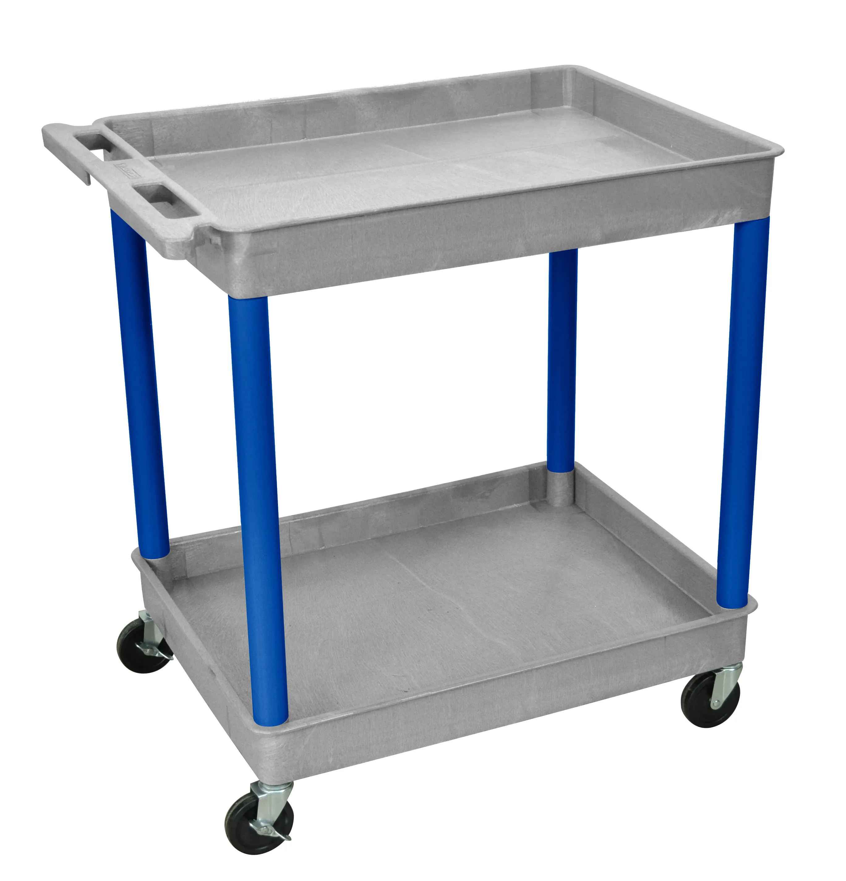 Luxor GYTC11BU - Plastic 2 Shelf Utility Tub Cart - Gray