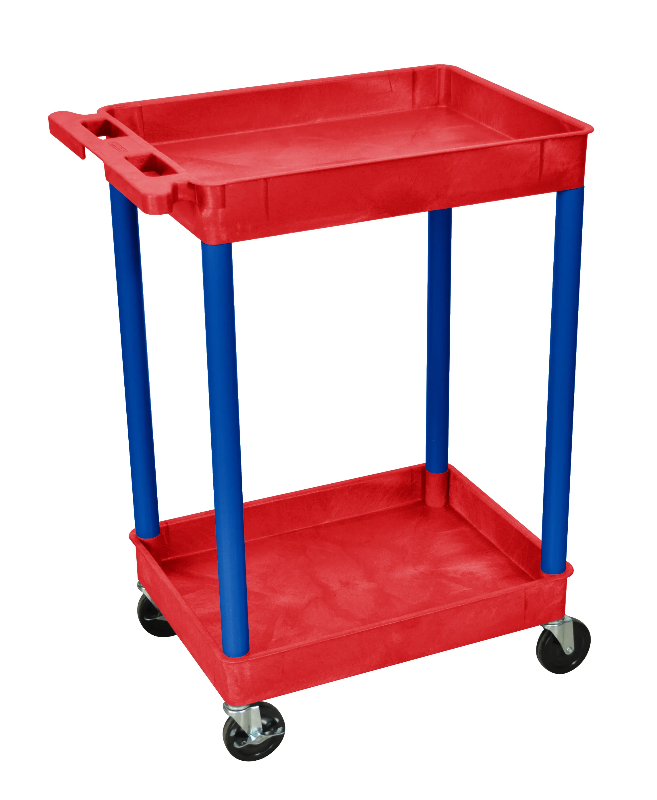 Luxor RDSTC11BU - Plastic 2 Shelf Utility Tub Cart - Red