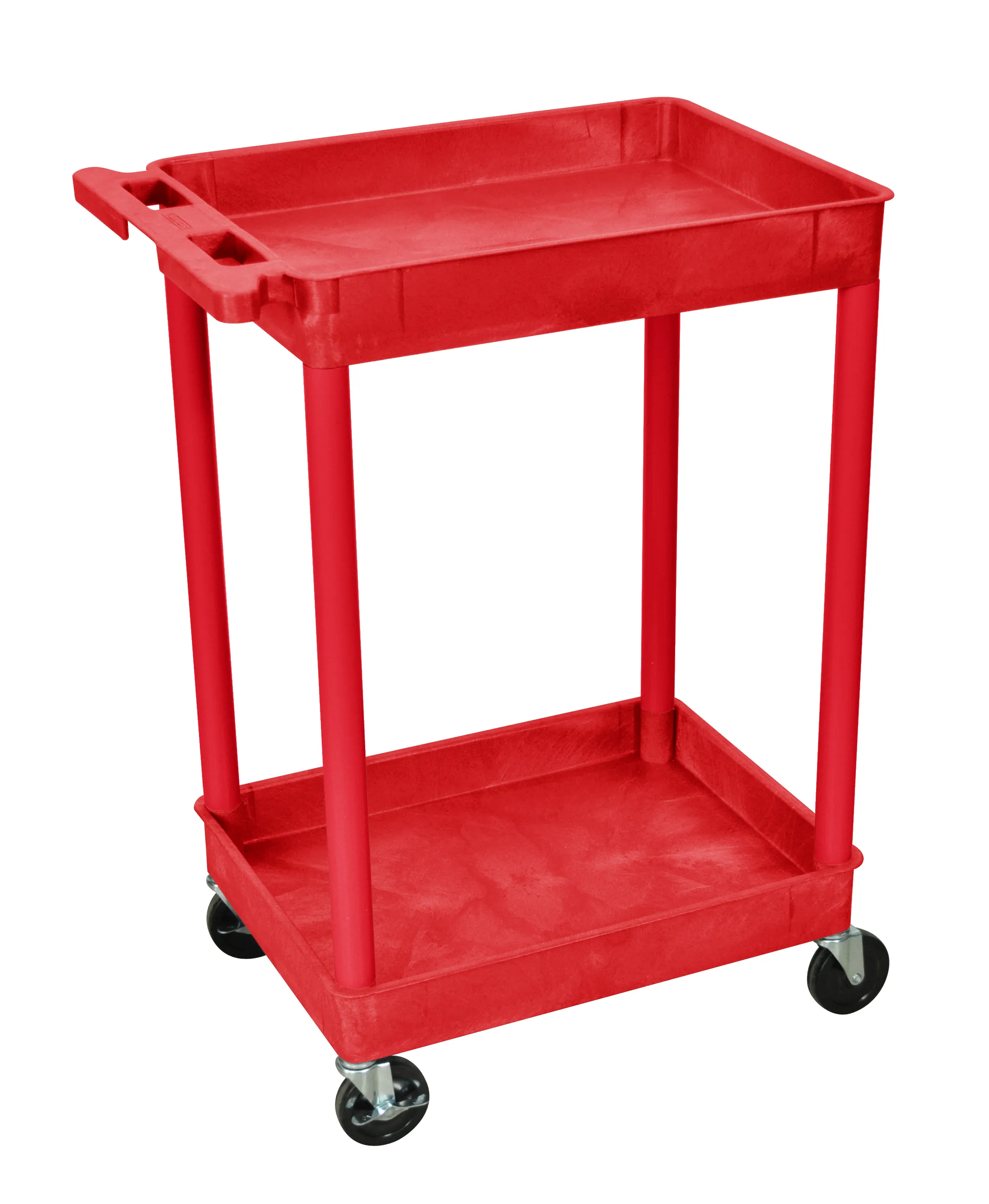 Luxor STC11RD - Plastic 2 Shelf Utility Tub Cart - Red