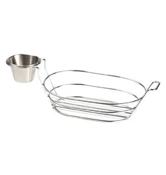 GET Enterprises - 4-91630 - Oval Stainless Steel Basket with French Fry Holder