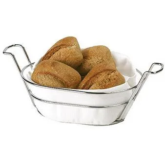 GET Enterprises - 4-22785 - Oval Chrome Basket With Handles