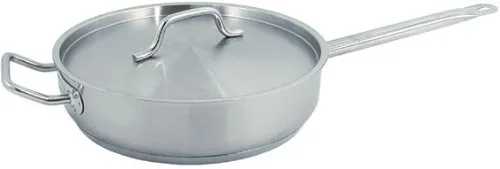 Update International SSAU-5 - 12" Induction Ready Stainless Steel Saute Pan w/Cover