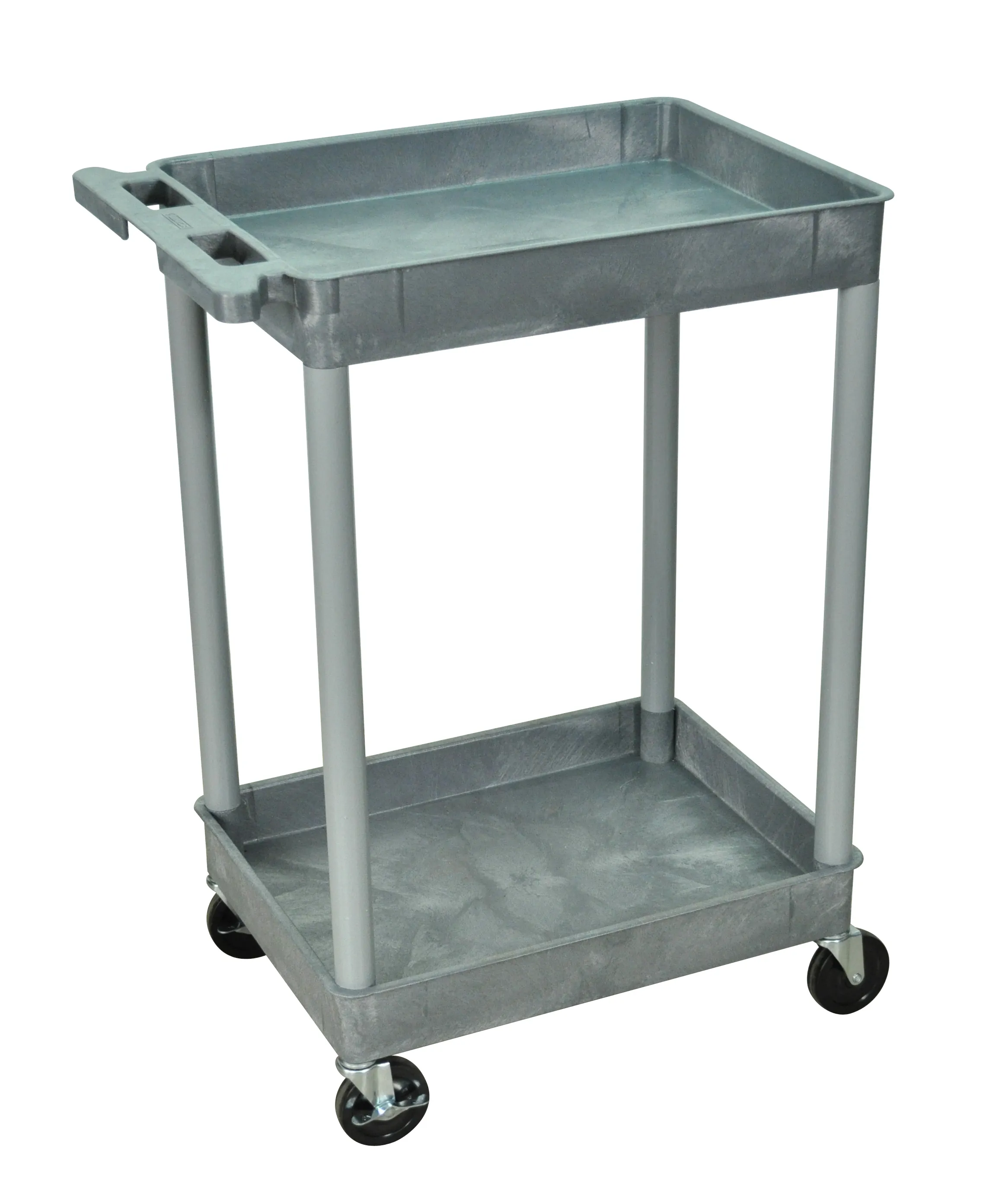 Luxor STC11G - Plastic 2 Shelf Utility Tub Cart - Gray