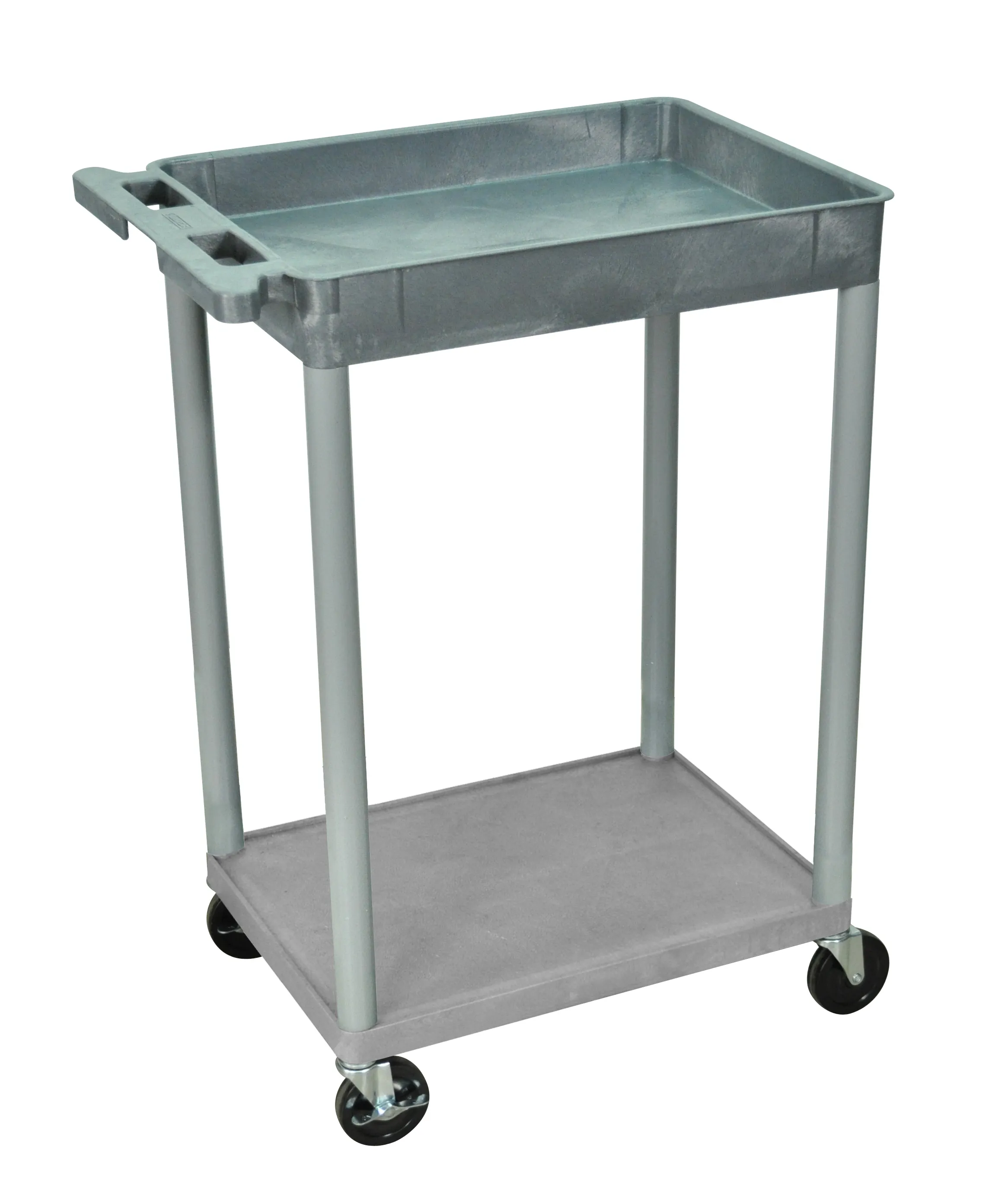 Luxor STC12G - Plastic 2 Shelf Utility Tub Cart - Gray