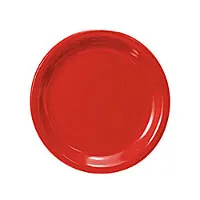 Thunder Group CR107PR - Narrow Rim Round Plate - Pure Red - 7-1/4" (12 per Case) 