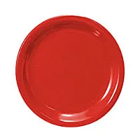 Thunder Group CR109PR - Narrow Rim Round Plate - Pure Red - 9" (12 per Case) 