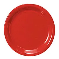 Thunder Group CR110PR - Narrow Rim Round Plate - Pure Red - 10-1/2" (12 per Case) 