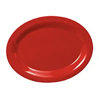 Thunder Group CR212PR - Oval Platter - Pure Red - 12" x 9" (12 per Case) 