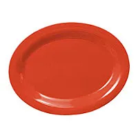 Thunder Group CR212RD - Oval Platter - Orange - 12" x 9" (12 per Case) 