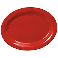 Thunder Group CR213PR - Oval Platter - Pure Red - 13-1/2" x 10-1/2" (12 per Case) 