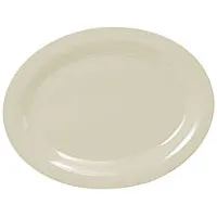 Thunder Group CR213V - Oval Platter - Ivory - 13-1/2" x 10-1/2" (12 per Case) 