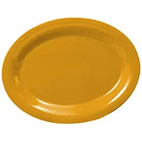 Thunder Group CR213YW - Oval Platter - Yellow - 13-1/2" x 10-1/2" (12 per Case) 
