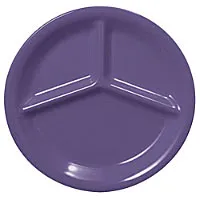 Thunder Group CR710BU - Three Compartment Plate - Purple - 10-1/4" (12 per Case) 