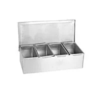 Thunder Group SSCD004 - Stainless Steel Condiment Dispenser 4 Compartment 