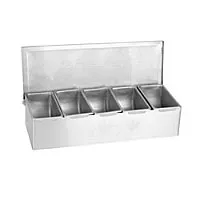 Thunder Group SSCD005 - Stainless Steel Condiment Dispenser 5 Compartment 
