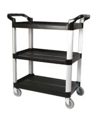 Winco UC-35K - Black 3 Tier Utility Cart 