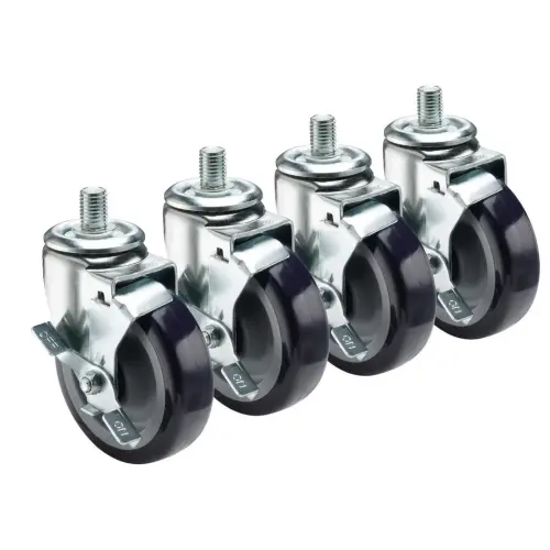 Krowne 28147S - Heavy Duty 3/4"-10 Threaded Stem Caster - 5" Wheel - Set of 4