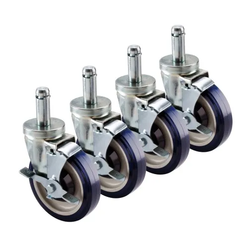 Krowne 30-151S - Economy Series Universal Wire Shelving Caster - 5" Wheel - Set of 4