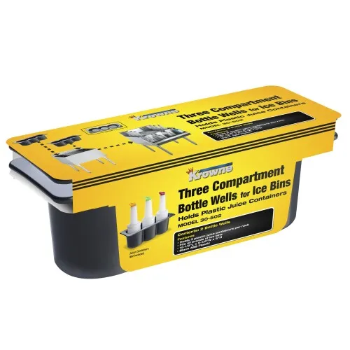 Krowne 30-502 - 2-Pack Three Compartment Bottle Wells for Ice Bins