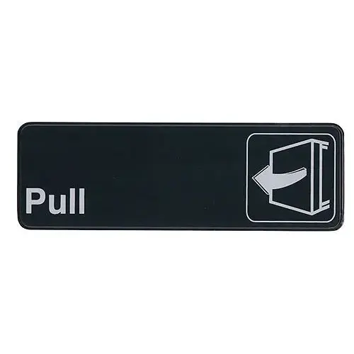 Update International S39-2BK - 9" x 0.06" x 3" - Sign - Board - Pull - White on Black  