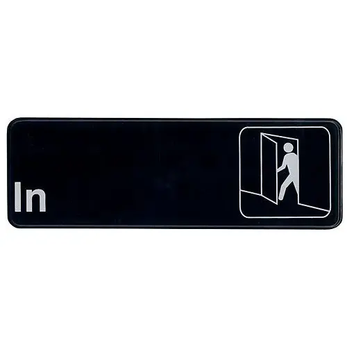Update International S39-9BK - 9" x 0.06" x 3" - Sign - Board - In - White on Black  