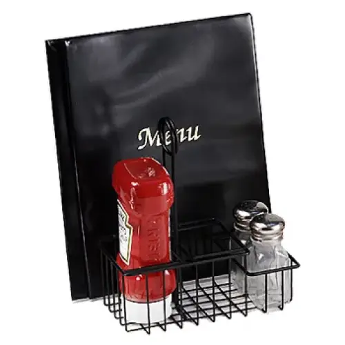 GET Enterprises - 4-31698 - 3 Compartment Black Menu Caddy