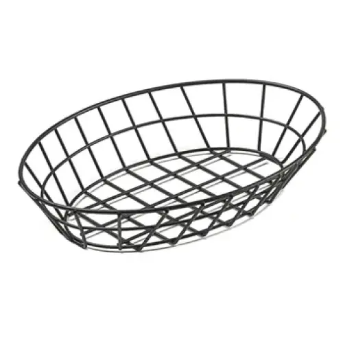 GET Enterprises - 4-30188 - 12" Oval Black Powder-coated Basket