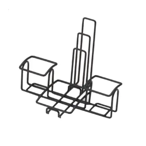Clipper Mill - 4-931615 - 2 Compartment Black Powder-coated Menu Caddy