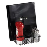 GET Enterprises - 4-31698 - 3 Compartment Black Menu Caddy