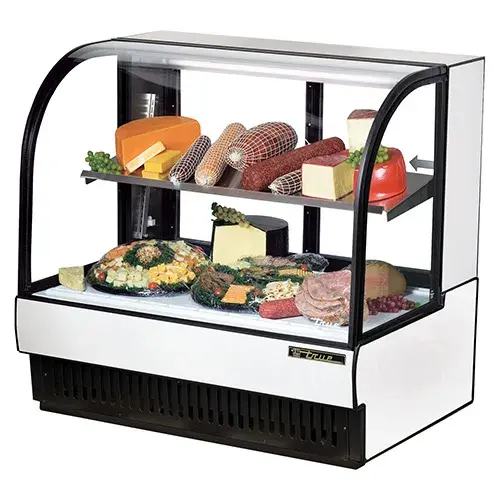 True TCGR-50-CD - 51" Curved Glass Cold Deli Case - 2 Doors, 1 Shelf