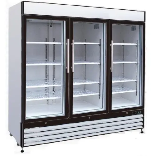 Universal GDRF81SC 81" Three Glass Door Reach In Freezer 