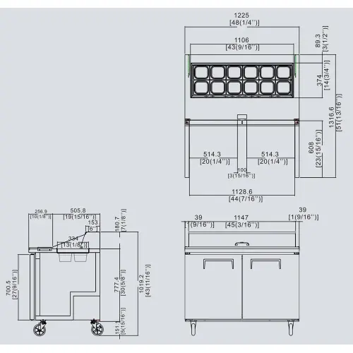 Atosa MSF8302 - 48" Refrigerated Salad / Sandwich Prep Table - 2 Doors