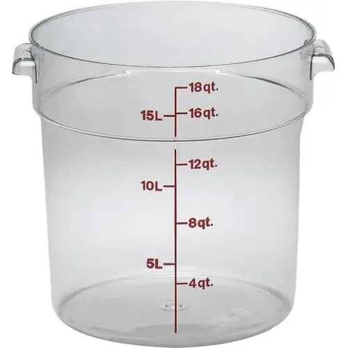 Cambro RFSCW18-135 - 18 qt Polycarbonate Food Storage Container - Camwear Round (6 per Case) 