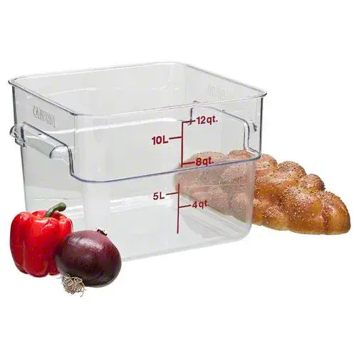 Cambro 12SFSCW-135 - 12 qt Polycarbonate Food Storage Container - Camwear CamSquare (6 per Case) 