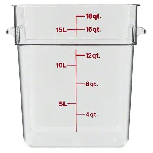 Cambro 18SFSCW-135 - 18 qt Polycarbonate Food Storage Container - Camwear CamSquare (6 per Case) 
