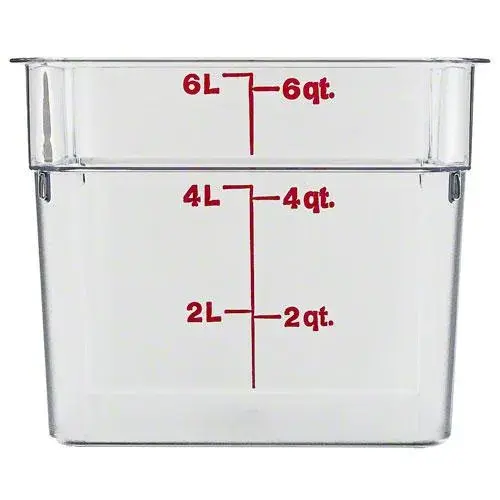 Cambro 6SFSCW-135 - 6 qt Polycarbonate Food Storage Container - Camwear CamSquare (6 per Case) 