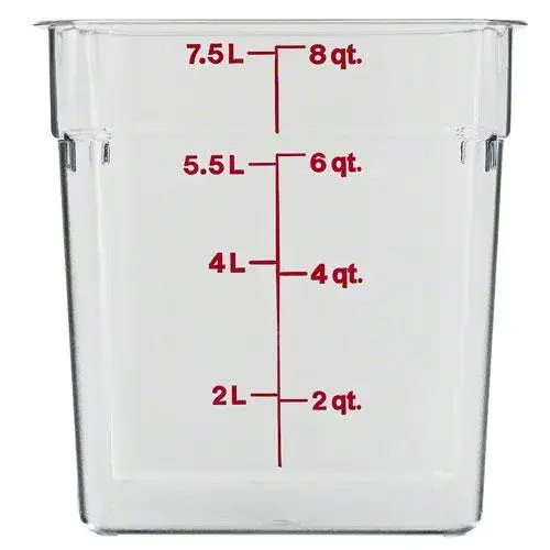 Cambro 8SFSCW-135 - 8 qt Polycarbonate Food Storage Container - Camwear CamSquare (6 per Case) 