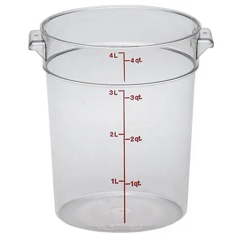 Cambro RFSCW4-135 - 4 qt Polycarbonate Food Storage Container - Camwear Round (12 per Case) 