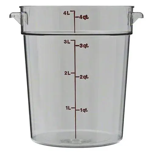 Cambro RFSCW4-135 - 4 qt Polycarbonate Food Storage Container - Camwear Round (12 per Case) 