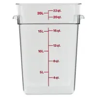 Cambro 22SFSCW-135 - 22 qt Polycarbonate Food Storage Container - Camwear CamSquare (6 per Case) 