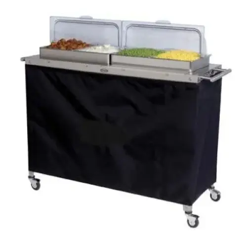 Cadco - CBC4RT - Jumbo Buffet Warming Cart w/ Clear Rolltop Lids