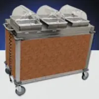 Cadco - CBCHHHL1 - Mobile Hot Buffet Cart w/ "Flame Soapstone" Red Laminate