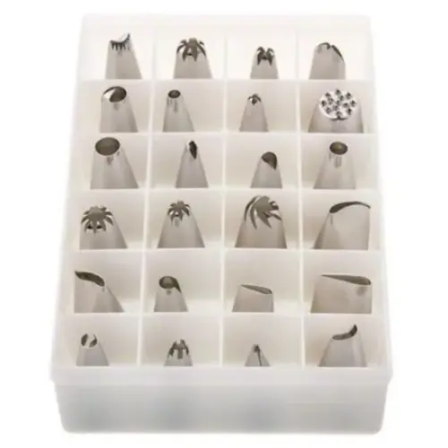 Update International CDTS-24 - Stainless Steel - Cake Decorating Tube Set- 1.88" x 4.5" x 6.75"