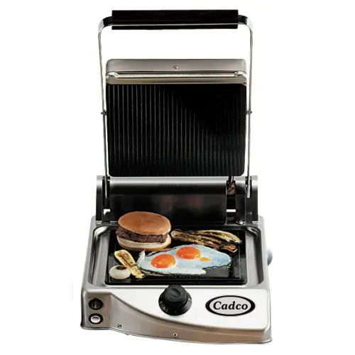 Cadco - CPG10 - Glass Ceramic Panini / Clamshell Grill - SIngle