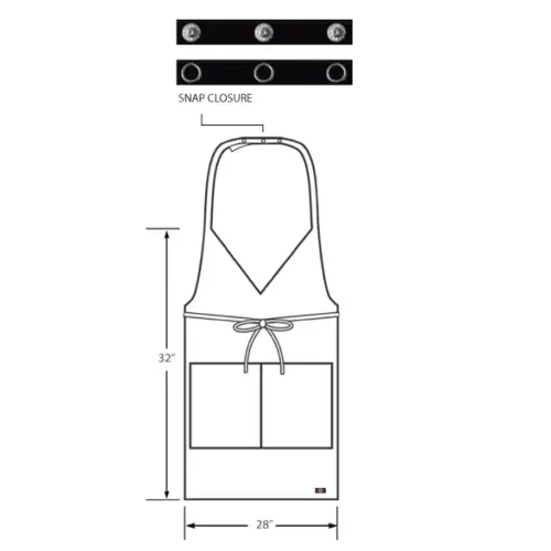Dickies Chef DC522 - Apron - V-Neck with Snap Closure